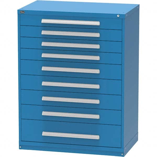 Vidmar - 9 Drawer, 45 Compartment Bright Blue Steel Modular Storage Cabinet - All Tool & Supply