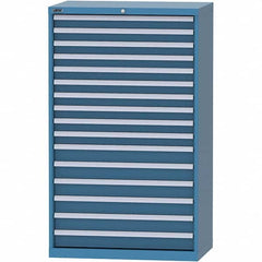 LISTA - 16 Drawer, 84 Compartment Bright Blue Steel Modular Storage Cabinet - All Tool & Supply