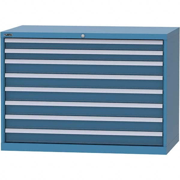 LISTA - 8 Drawer, 99 Compartment Bright Blue Steel Modular Storage Cabinet - All Tool & Supply