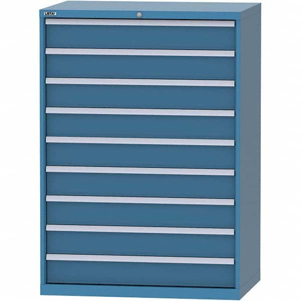 LISTA - 9 Drawer, 99 Compartment Bright Blue Steel Modular Storage Cabinet - All Tool & Supply