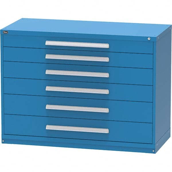 Vidmar - 6 Drawer, 45 Compartment Bright Blue Steel Modular Storage Cabinet - All Tool & Supply