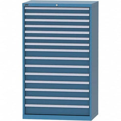 LISTA - 15 Drawer, 84 Compartment Bright Blue Steel Modular Storage Cabinet - All Tool & Supply