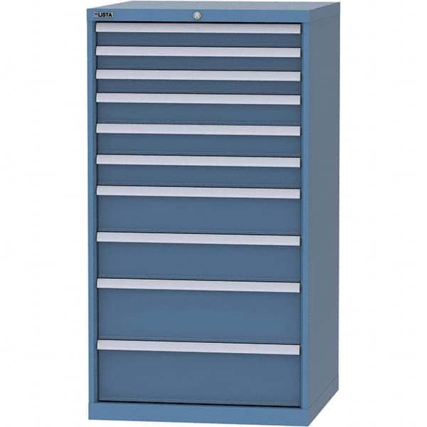 LISTA - 10 Drawer, 45 Compartment Bright Blue Steel Modular Storage Cabinet - All Tool & Supply