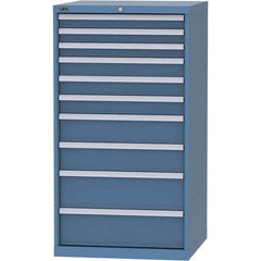 LISTA - 10 Drawer, 45 Compartment Bright Blue Steel Modular Storage Cabinet - All Tool & Supply