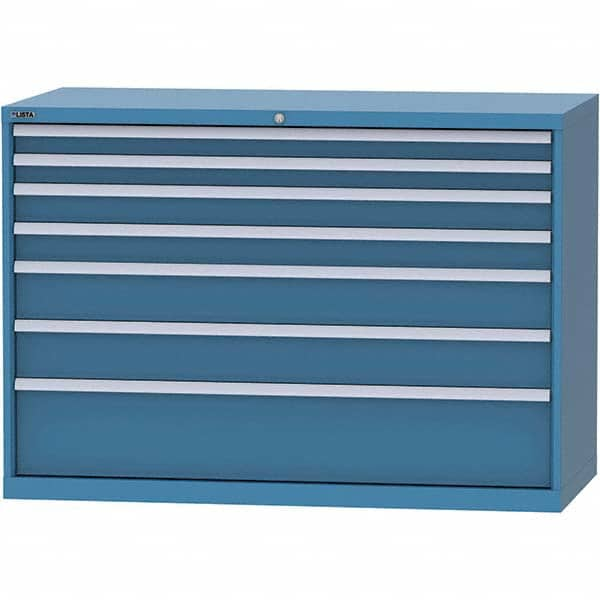 LISTA - 7 Drawer, 84 Compartment Bright Blue Steel Modular Storage Cabinet - All Tool & Supply