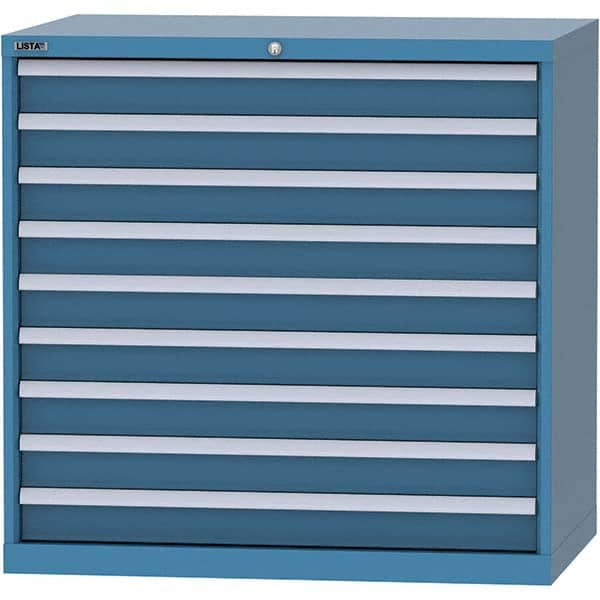 LISTA - 9 Drawer, 99 Compartment Bright Blue Steel Modular Storage Cabinet - All Tool & Supply