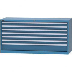 LISTA - 7 Drawer, 84 Compartment Bright Blue Steel Modular Storage Cabinet - All Tool & Supply