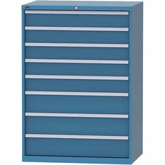 LISTA - 8 Drawer, 99 Compartment Bright Blue Steel Modular Storage Cabinet - All Tool & Supply