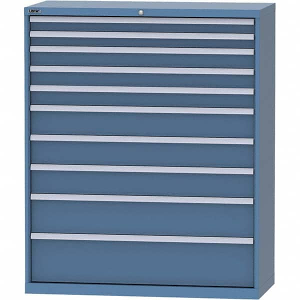 LISTA - 10 Drawer, 99 Compartment Bright Blue Steel Modular Storage Cabinet - All Tool & Supply