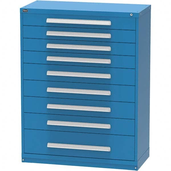 Vidmar - 9 Drawer, 45 Compartment Bright Blue Steel Modular Storage Cabinet - All Tool & Supply