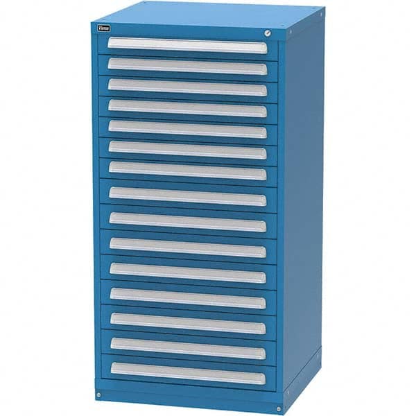 Vidmar - 15 Drawer Bright Blue Steel Modular Storage Cabinet - All Tool & Supply