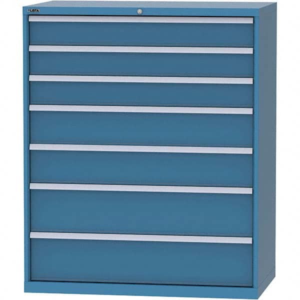 LISTA - 7 Drawer, 159 Compartment Bright Blue Steel Modular Storage Cabinet - All Tool & Supply