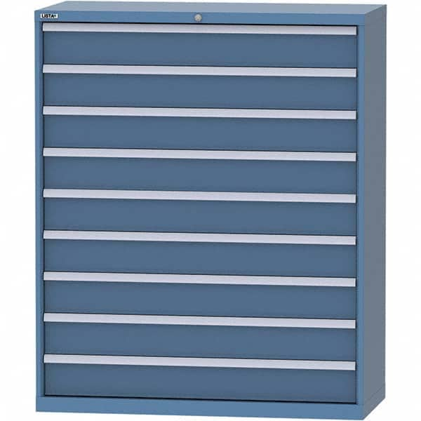 LISTA - 9 Drawer, 99 Compartment Bright Blue Steel Modular Storage Cabinet - All Tool & Supply