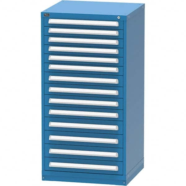 Vidmar - 14 Drawer, 124 Compartment Bright Blue Steel Modular Storage Cabinet - All Tool & Supply