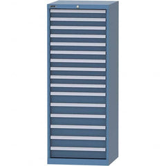 LISTA - 16 Drawer, 84 Compartment Bright Blue Steel Modular Storage Cabinet - All Tool & Supply