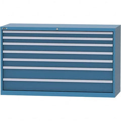 LISTA - 7 Drawer, 84 Compartment Bright Blue Steel Modular Storage Cabinet - All Tool & Supply