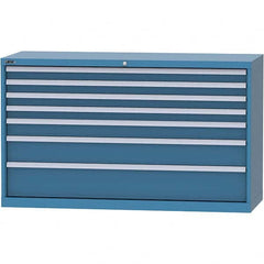 LISTA - 7 Drawer, 84 Compartment Bright Blue Steel Modular Storage Cabinet - All Tool & Supply