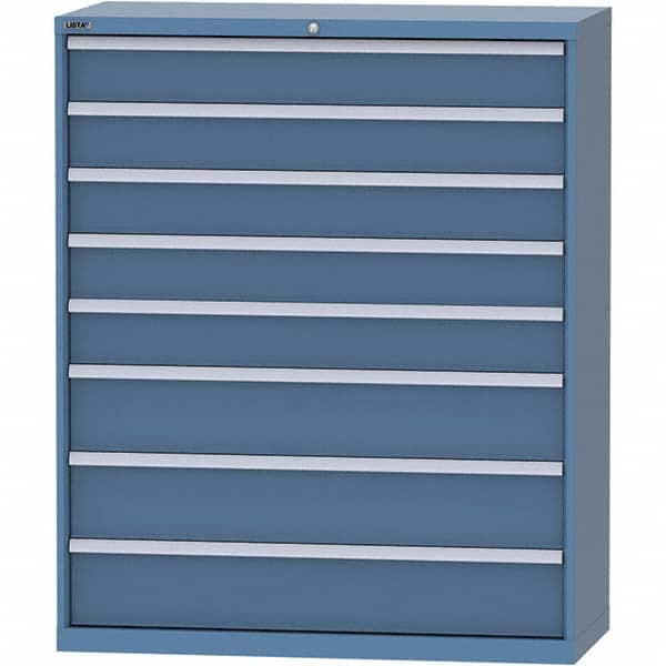 LISTA - 8 Drawer, 99 Compartment Bright Blue Steel Modular Storage Cabinet - All Tool & Supply