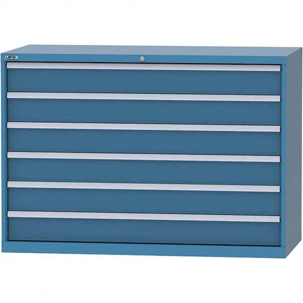 LISTA - 6 Drawer, 84 Compartment Bright Blue Steel Modular Storage Cabinet - All Tool & Supply