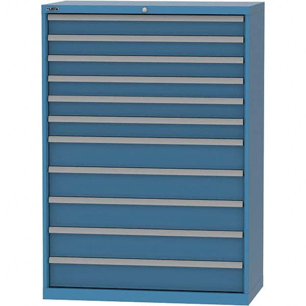 LISTA - 11 Drawer, 84 Compartment Bright Blue Steel Modular Storage Cabinet - All Tool & Supply