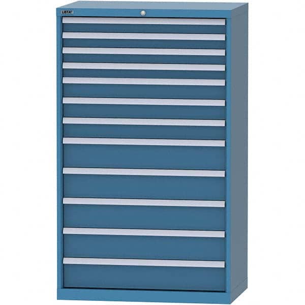 LISTA - 12 Drawer, 84 Compartment Bright Blue Steel Modular Storage Cabinet - All Tool & Supply