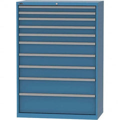 LISTA - 10 Drawer, 84 Compartment Bright Blue Steel Modular Storage Cabinet - All Tool & Supply