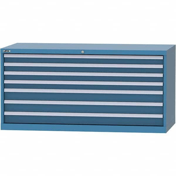 LISTA - 7 Drawer, 84 Compartment Bright Blue Steel Modular Storage Cabinet - All Tool & Supply