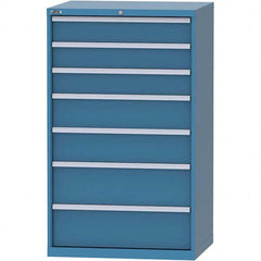 LISTA - 7 Drawer, 84 Compartment Bright Blue Steel Modular Storage Cabinet - All Tool & Supply