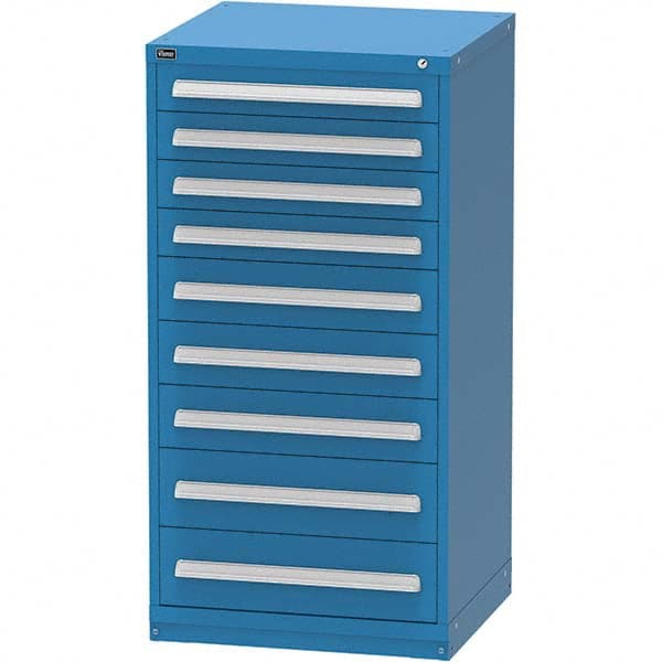 Vidmar - 9 Drawer, 124 Compartment Bright Blue Steel Modular Storage Cabinet - All Tool & Supply