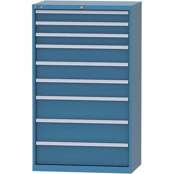 LISTA - 9 Drawer, 84 Compartment Bright Blue Steel Modular Storage Cabinet - All Tool & Supply