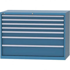 LISTA - 7 Drawer, 99 Compartment Bright Blue Steel Modular Storage Cabinet - All Tool & Supply