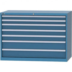 LISTA - 7 Drawer, 99 Compartment Bright Blue Steel Modular Storage Cabinet - All Tool & Supply