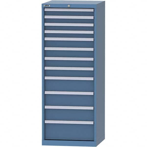 LISTA - 12 Drawer, 84 Compartment Bright Blue Steel Modular Storage Cabinet - All Tool & Supply