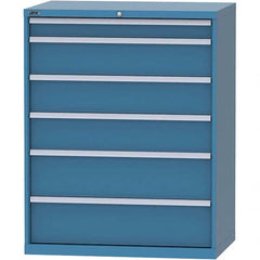 LISTA - 6 Drawer, 99 Compartment Bright Blue Steel Modular Storage Cabinet - All Tool & Supply