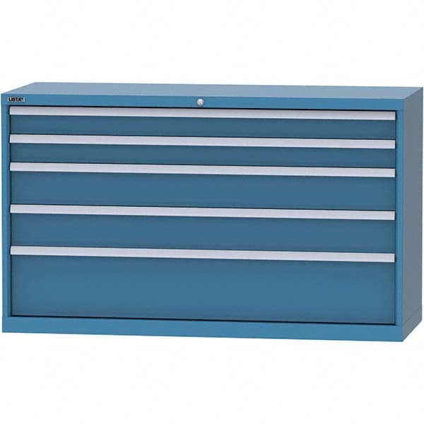 LISTA - 5 Drawer, 84 Compartment Bright Blue Steel Modular Storage Cabinet - All Tool & Supply