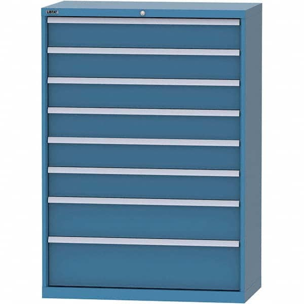 LISTA - 8 Drawer, 84 Compartment Bright Blue Steel Modular Storage Cabinet - All Tool & Supply