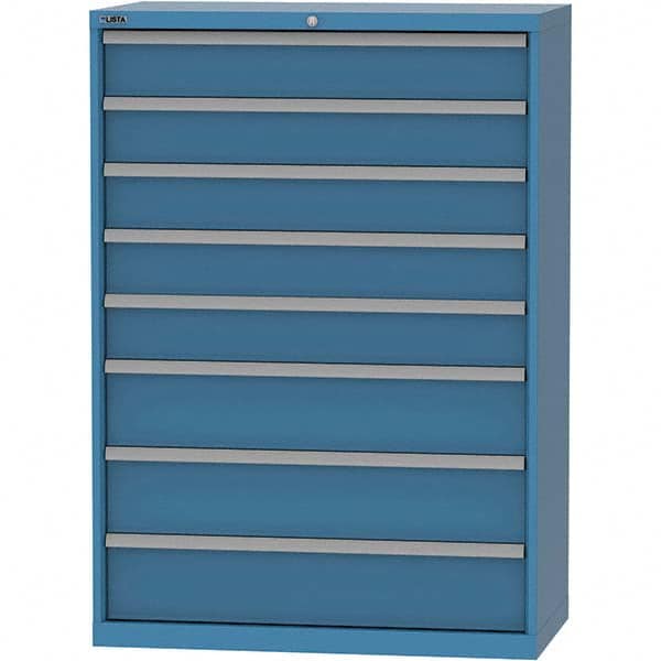 LISTA - 8 Drawer, 84 Compartment Bright Blue Steel Modular Storage Cabinet - All Tool & Supply