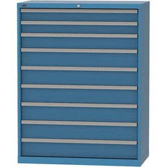 LISTA - 9 Drawer, 84 Compartment Bright Blue Steel Modular Storage Cabinet - All Tool & Supply