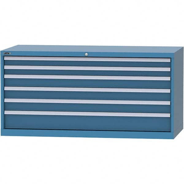 LISTA - 6 Drawer, 84 Compartment Bright Blue Steel Modular Storage Cabinet - All Tool & Supply