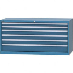 LISTA - 6 Drawer, 84 Compartment Bright Blue Steel Modular Storage Cabinet - All Tool & Supply