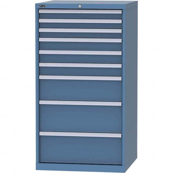 LISTA - 9 Drawer, 45 Compartment Bright Blue Steel Modular Storage Cabinet - All Tool & Supply