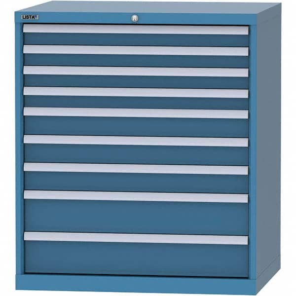 LISTA - 9 Drawer, 84 Compartment Bright Blue Steel Modular Storage Cabinet - All Tool & Supply