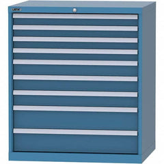 LISTA - 9 Drawer, 84 Compartment Bright Blue Steel Modular Storage Cabinet - All Tool & Supply