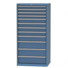 LISTA - 12 Drawer, 93 Compartment Bright Blue Steel Modular Storage Cabinet - All Tool & Supply