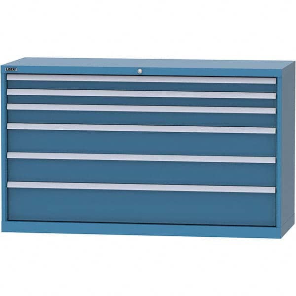 LISTA - 6 Drawer, 84 Compartment Bright Blue Steel Modular Storage Cabinet - All Tool & Supply