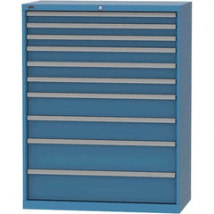 LISTA - 10 Drawer, 84 Compartment Bright Blue Steel Modular Storage Cabinet - All Tool & Supply