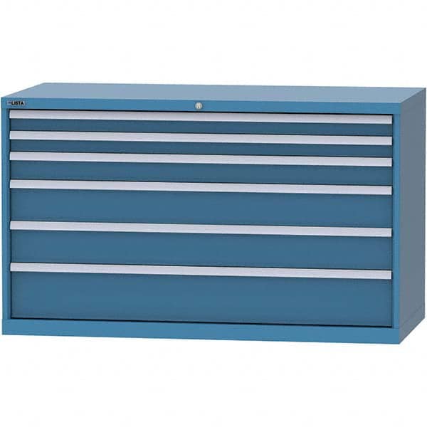 LISTA - 6 Drawer, 84 Compartment Bright Blue Steel Modular Storage Cabinet - All Tool & Supply