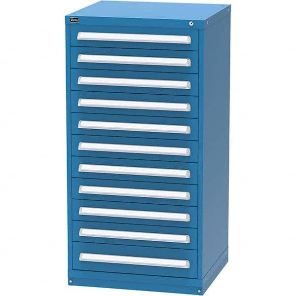 Vidmar - 11 Drawer, 124 Compartment Bright Blue Steel Modular Storage Cabinet - All Tool & Supply