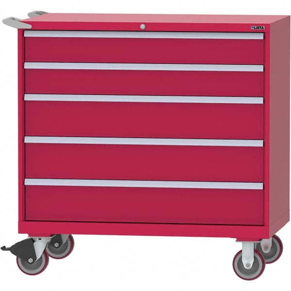 LISTA - 5 Drawer, 99 Compartment Bright Blue Steel Modular Storage Cabinet - All Tool & Supply