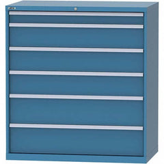 LISTA - 6 Drawer, 99 Compartment Bright Blue Steel Modular Storage Cabinet - All Tool & Supply